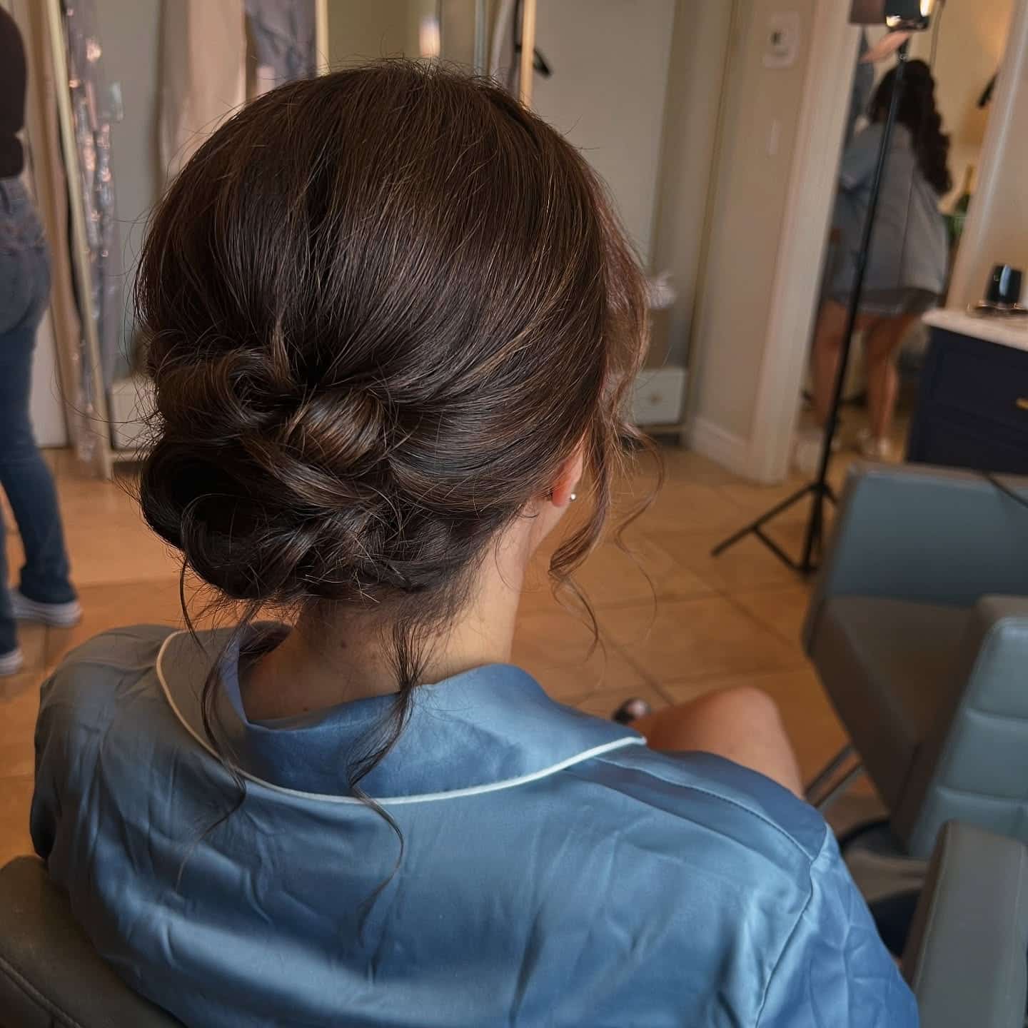 5. Twisted Low Bun with Deep Chocolate Brown Shine - Low Messy Hair Bun