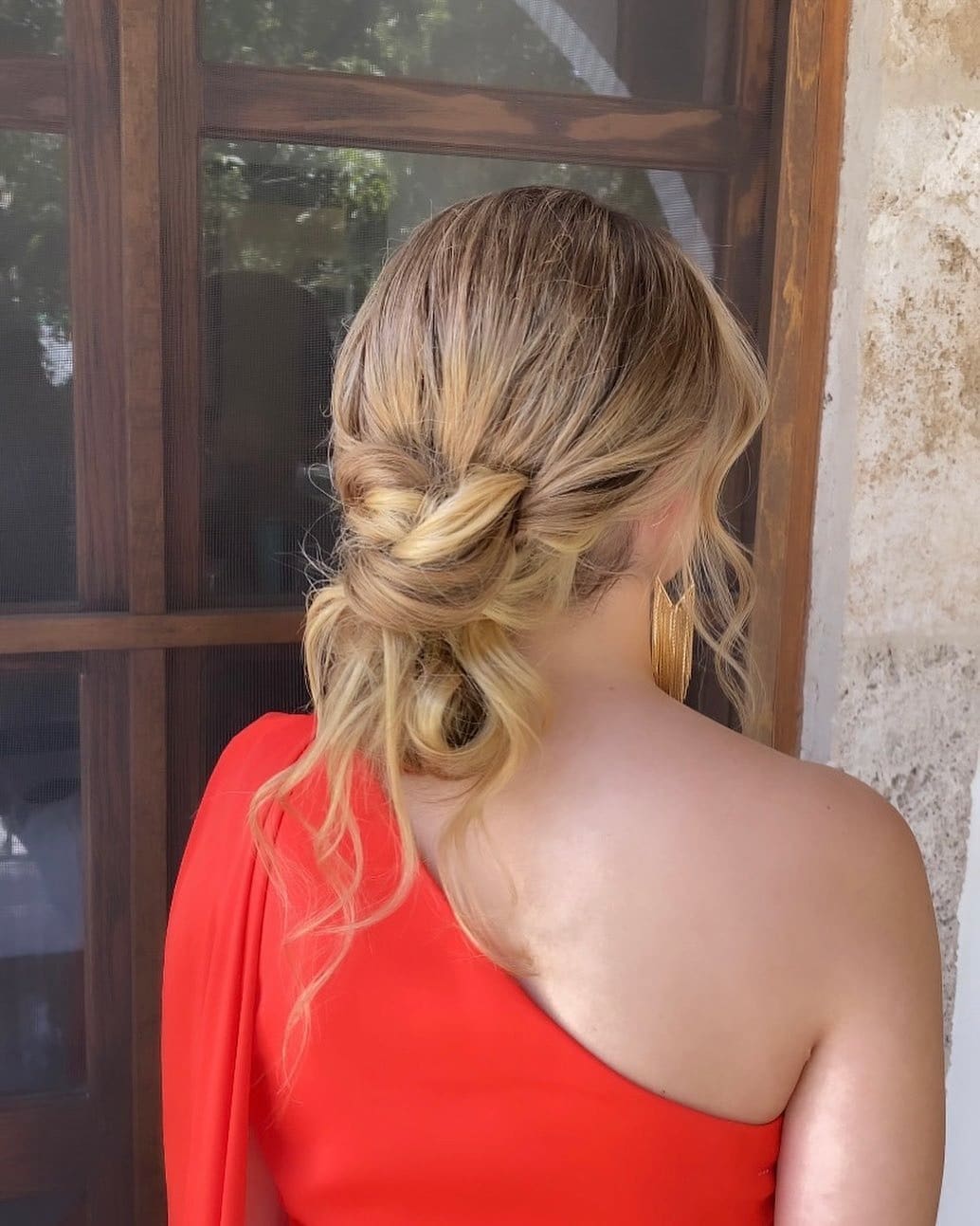 13. Twisted Low Bun with Soft Blonde Gradient - Low Messy Hair Bun