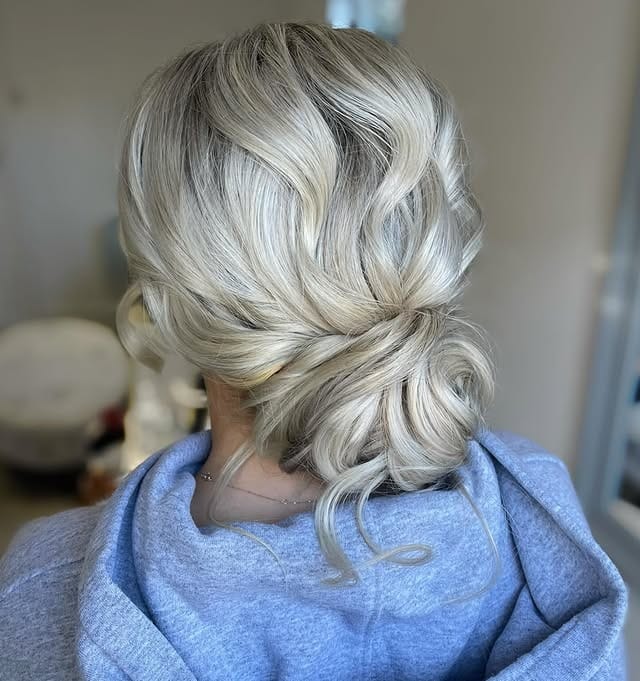 16. Soft Twisted Low Bun in Icy Platinum Blonde - Low Messy Hair Bun