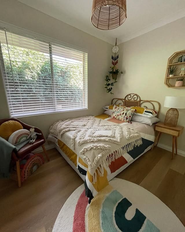 8. Cozy Boho-Inspired Bedroom with Natural Materials - small guest bedroom ideas