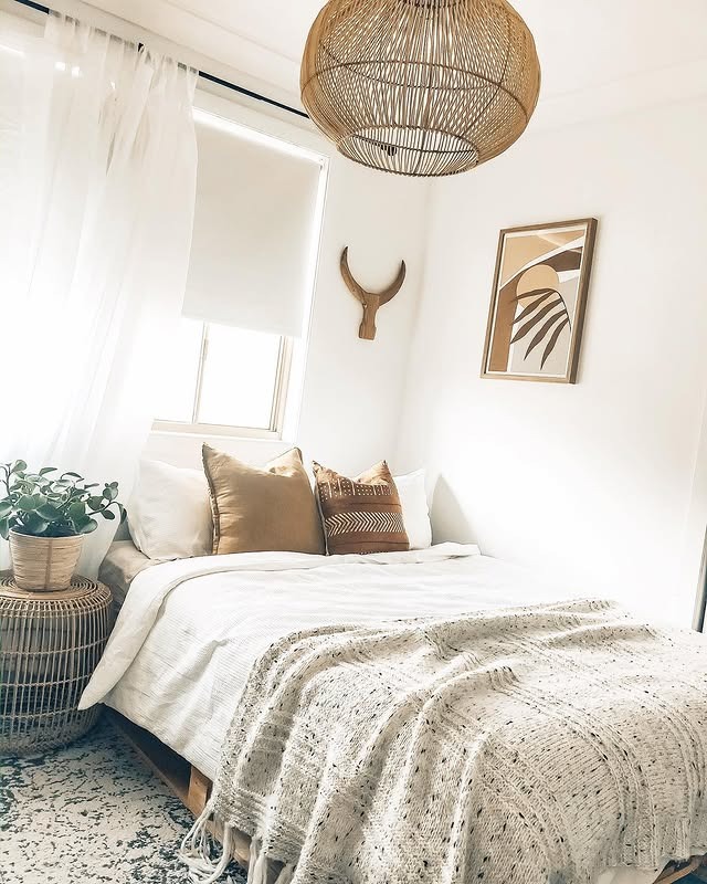 9. Light-Filled Neutral Bedroom with Soft Organic Accents - small guest bedroom ideas