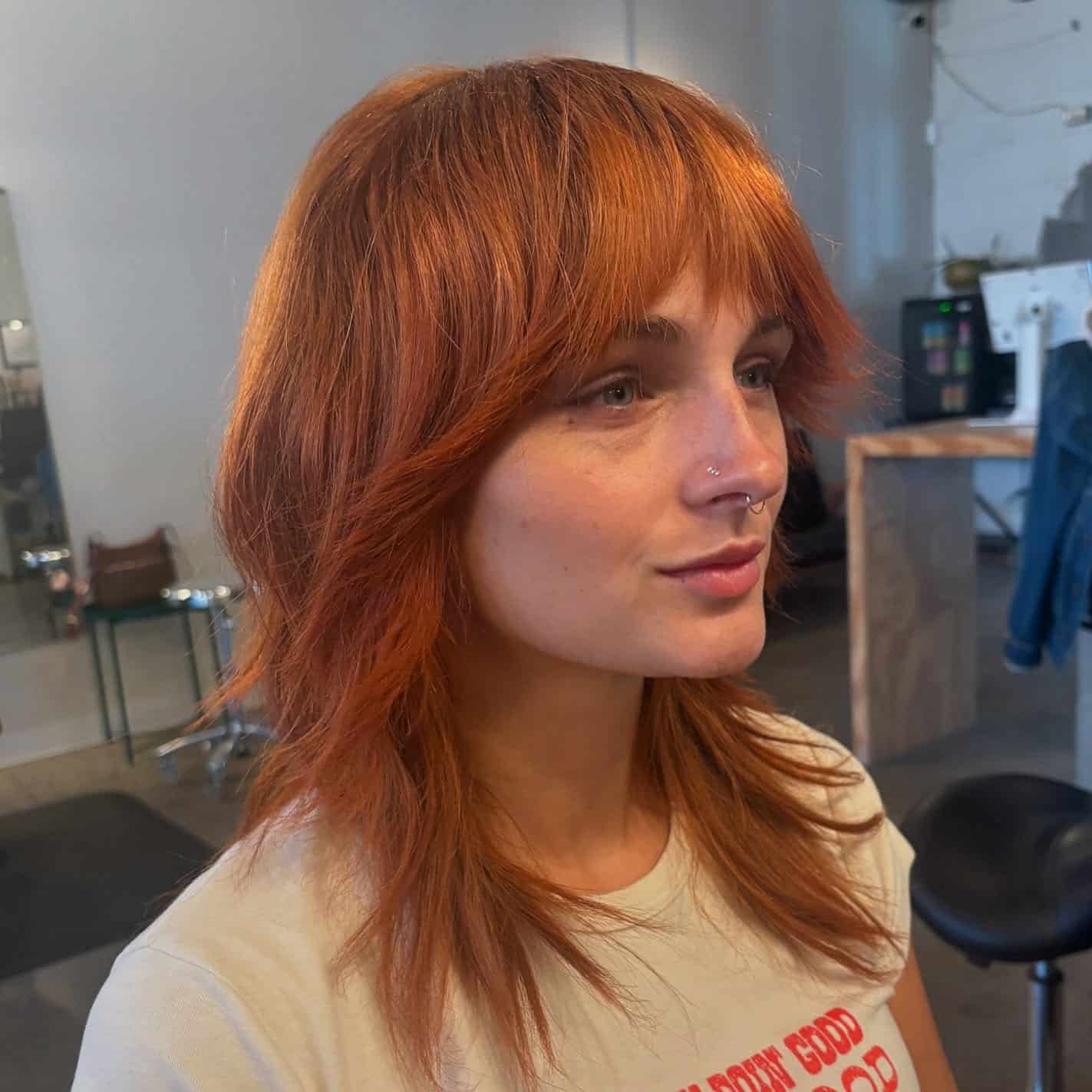 4. Copper Shag with Feathered Fringe - Short Shaggy And Wispy Haircuts