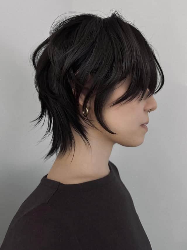 18. Short Black Textured Shag with Piecey Layers - Short Shaggy And Wispy Haircuts