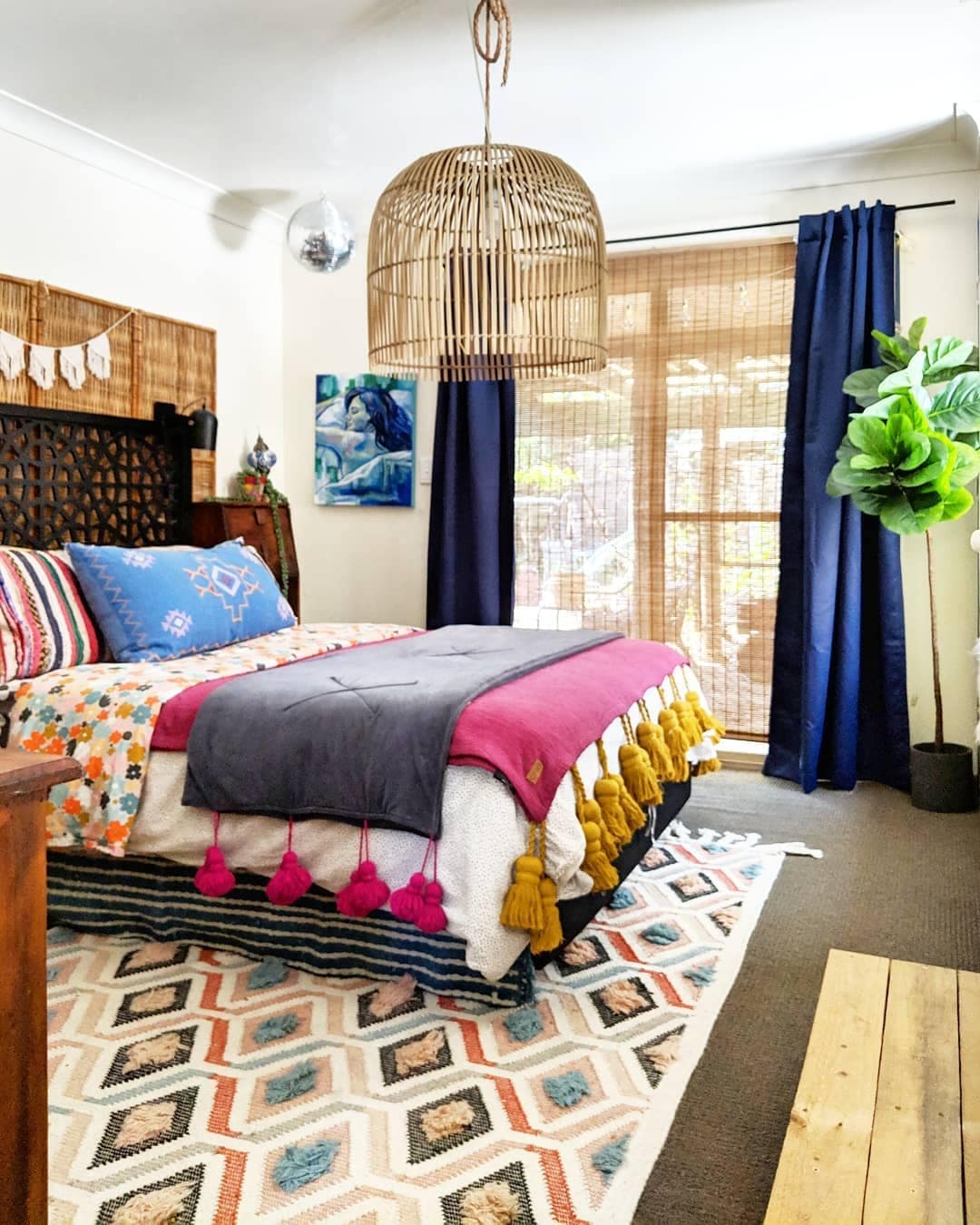 6. Bohemian Bedroom with Rich Patterns and Global Influence - eclectic bedroom ideas