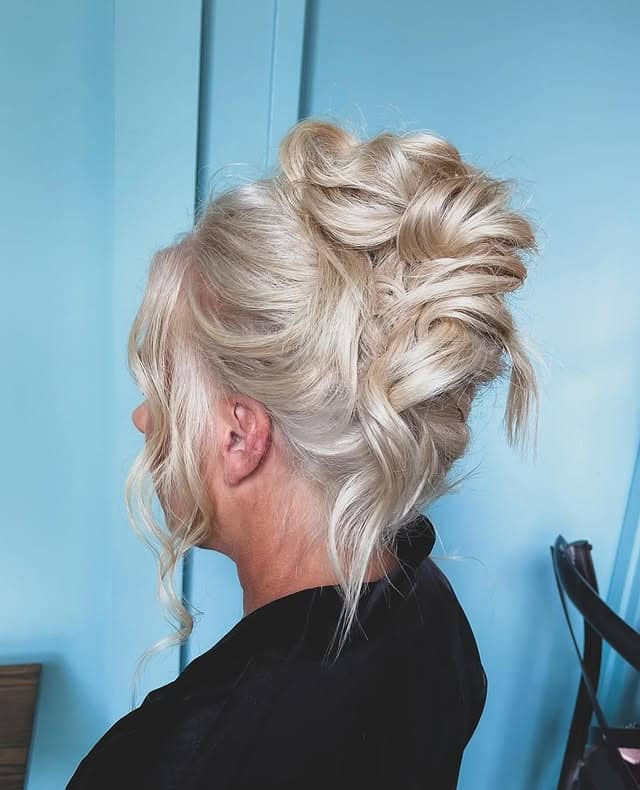 7. Voluminous Twisted Updo in Platinum Blonde - Boho Hairstyles