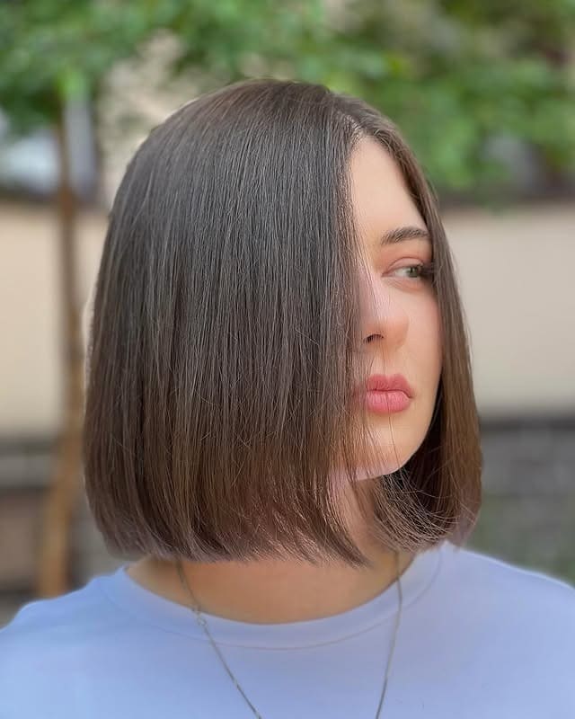 2. Soft Mocha Blunt Bob with Natural Movement - Blunt Cut Bob