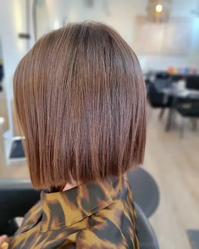 13. Soft Chestnut Blunt Bob with Natural Texture - Blunt Cut Bob