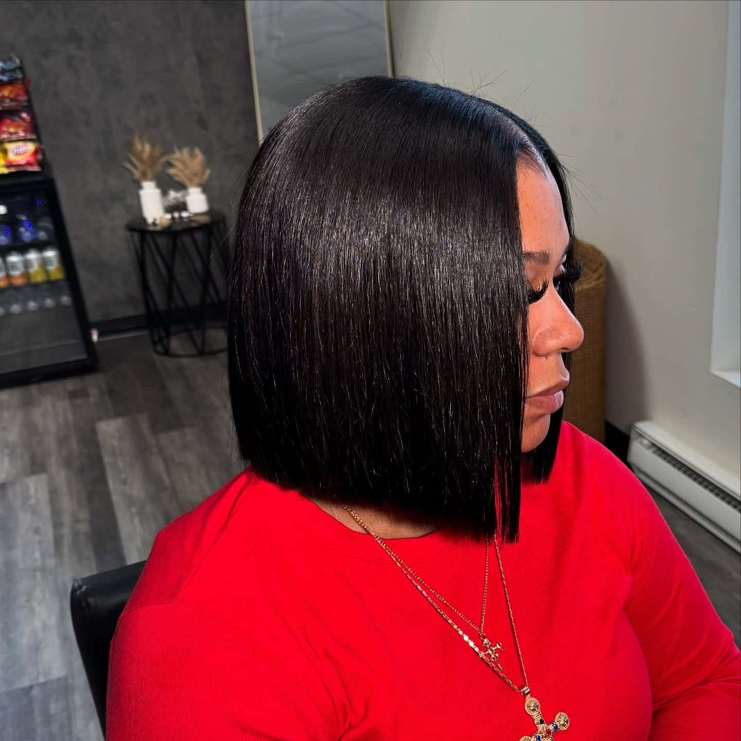 14. Jet Black Glass Blunt Bob - Blunt Cut Bob