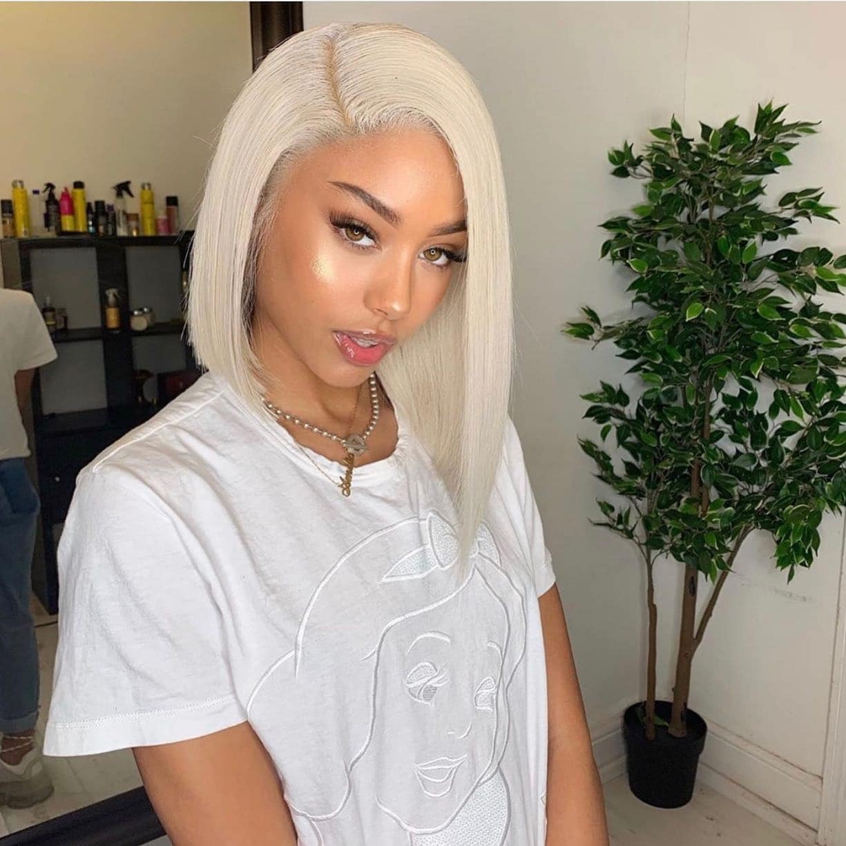 19. Platinum Ice Angled Blunt Bob - Blunt Cut Bob