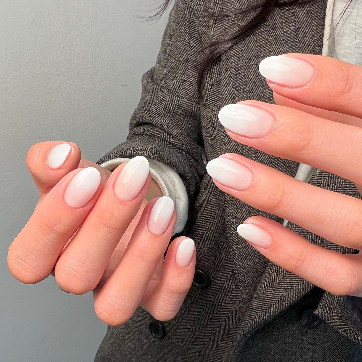 9. Milky White Almond Nails - easy nail ideas