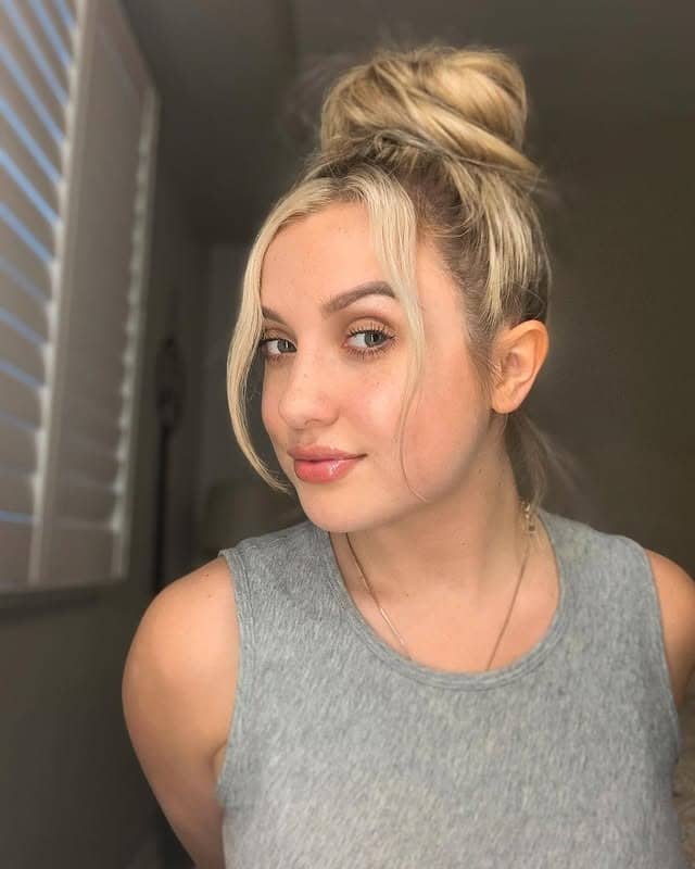 6. Casual Blonde Loose Top Knot - Top Knot Hairstyles