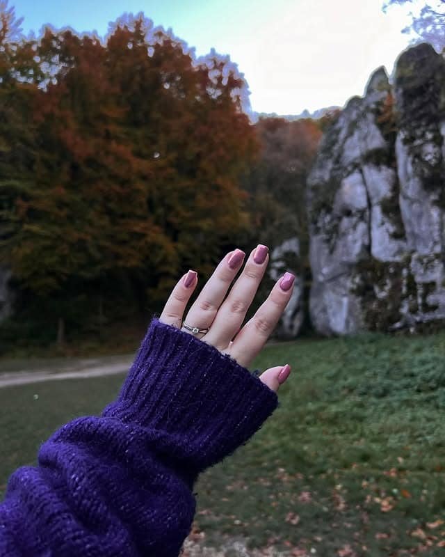 5. Mauve Gloss Short Nails - fall nail ideas