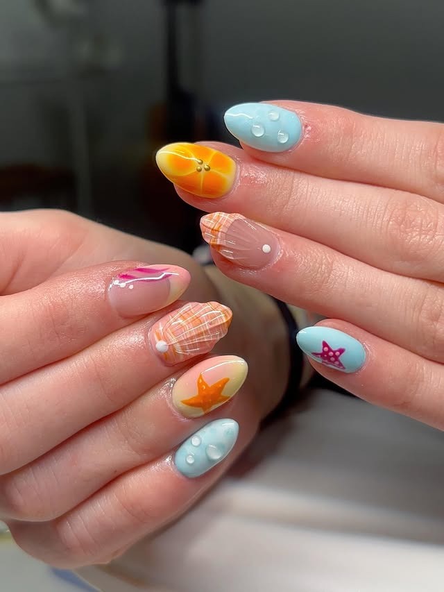 1. Pastel 3D Floral Almond Nails - mexico nail ideas