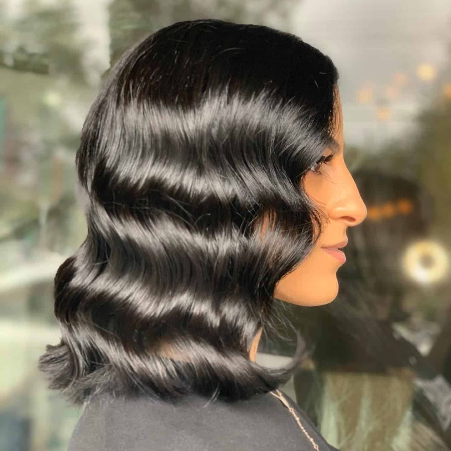 3. Sleek Midnight Finger Waves Bob - Vintage Curls Hairstyles