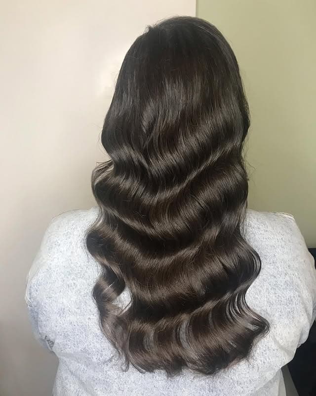 20. Dark Mocha Defined S-Wave Finish - Vintage Curls Hairstyles