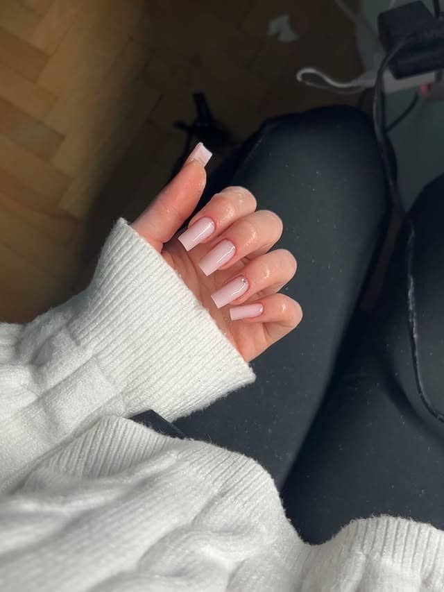 16. Soft Pink Square Minimal Nails - simple nail ideas