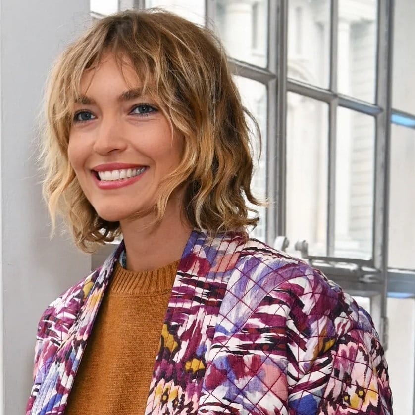 2. Soft Blonde Textured Wolf Bob with Natural Waves - Short Wolf Haircut