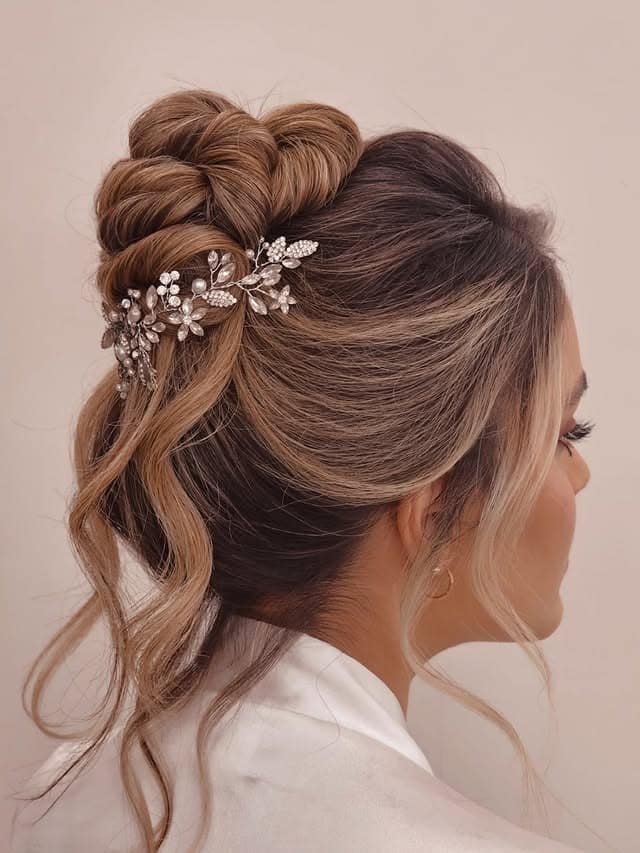 1. Soft Blonde Textured Messy Bun - Medium Length Hair Messy Updos
