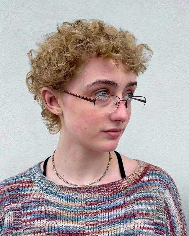 10. Soft Blonde Curly Pixie with Airy Layers - Curly Pixie Cut