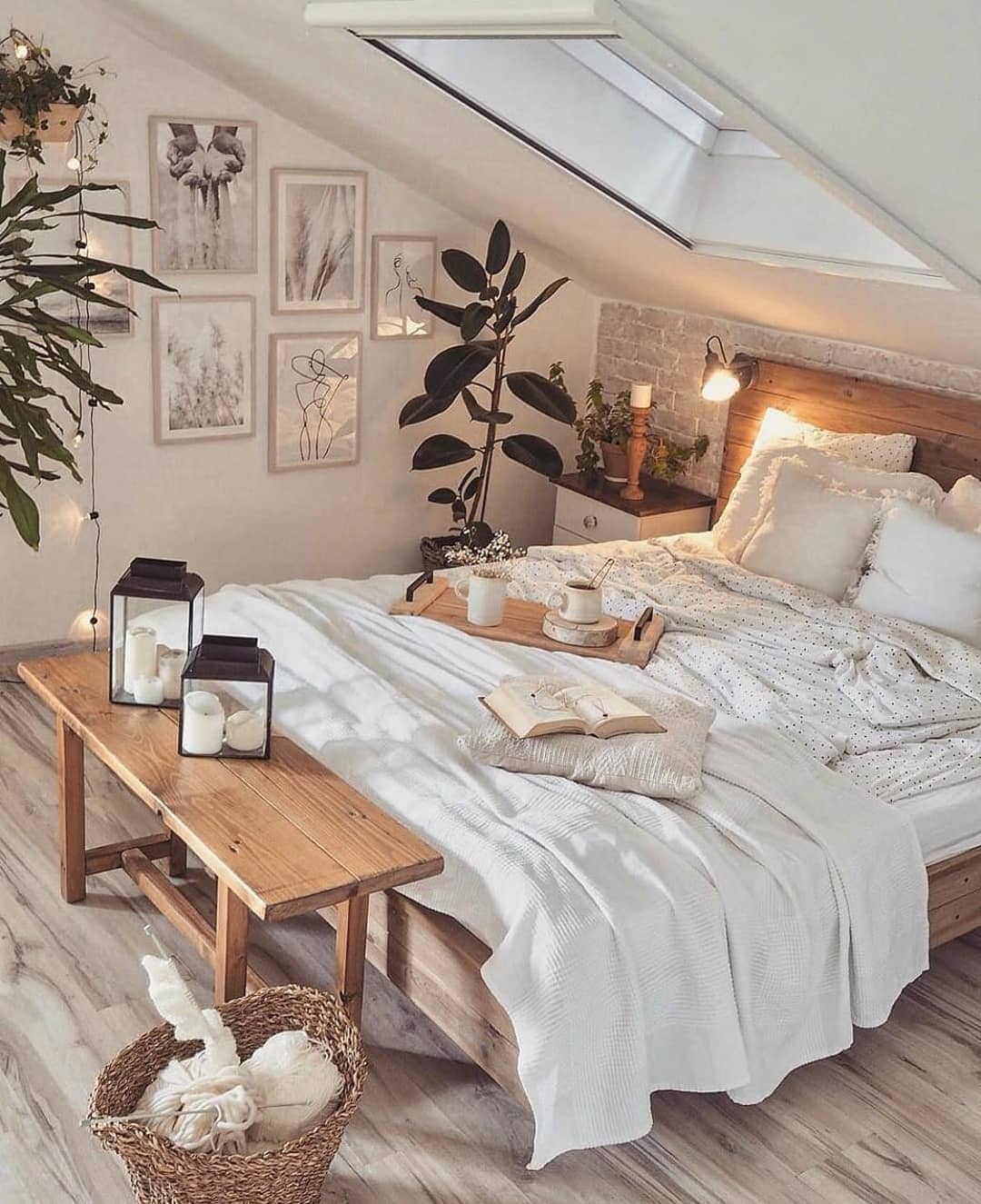 5. Attic Bedroom with Soft Neutrals and Skylight - tiny bedroom ideas