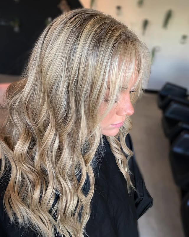 1. Soft Beige Blonde Layers with Wispy Fringe - Wispy Bangs Hairstyles