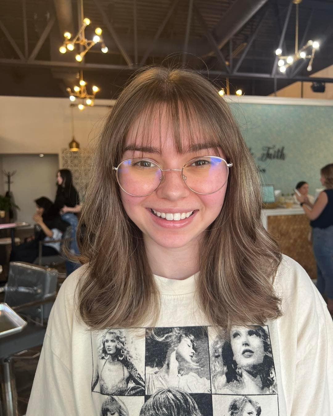 11. Soft Mushroom Brown Lob with Wispy Bangs - Wispy Bangs Hairstyles