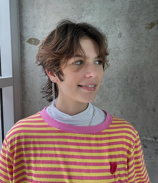 1. Soft Brunette Short Wolf Cut with Wispy Fringe - Short Wolf Cut