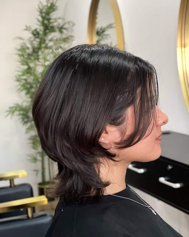 11. Deep Brunette Classic Short Wolf Cut - Short Wolf Cut