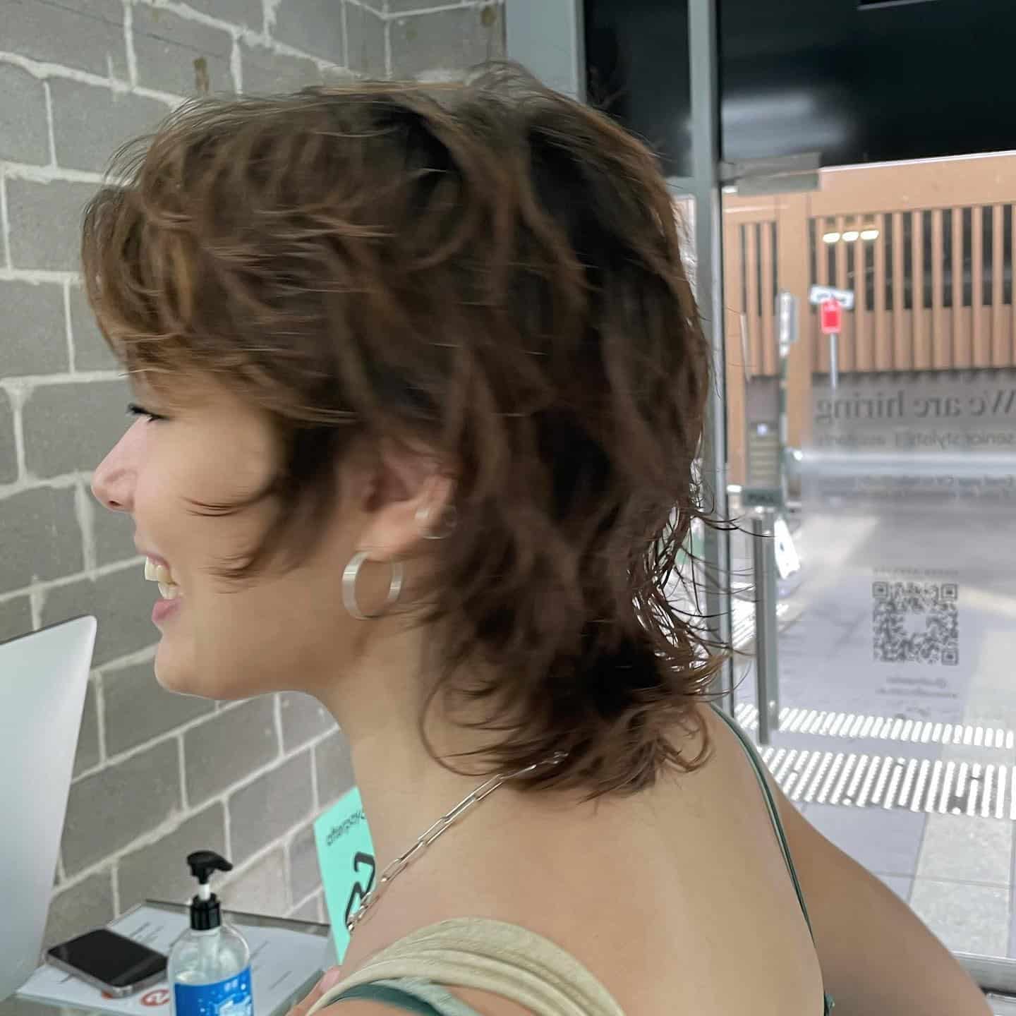 18. Rich Chocolate Tousled Short Wolf Cut - Short Wolf Cut