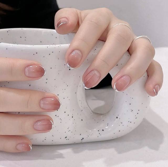 22. Sheer Pink Short Nails with Micro French Tips - basic nail ideas