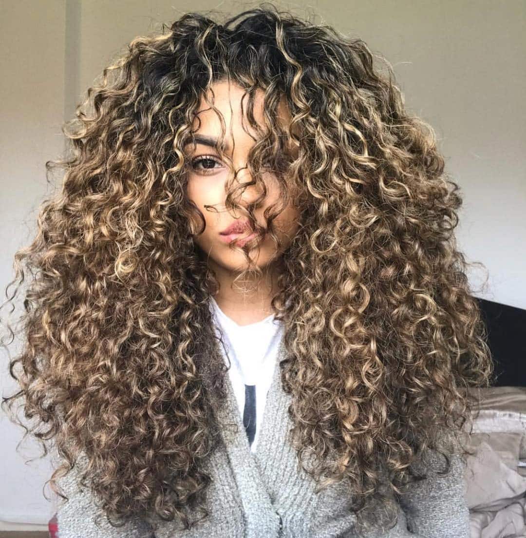 4. Highlighted Curly Texture with Dimension - Messy Curly Hair