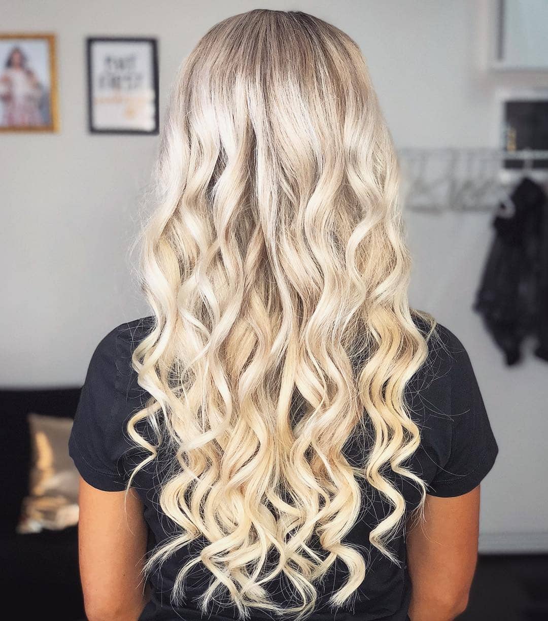 13. Long Icy Blonde Loose Curls - Messy Curly Hair