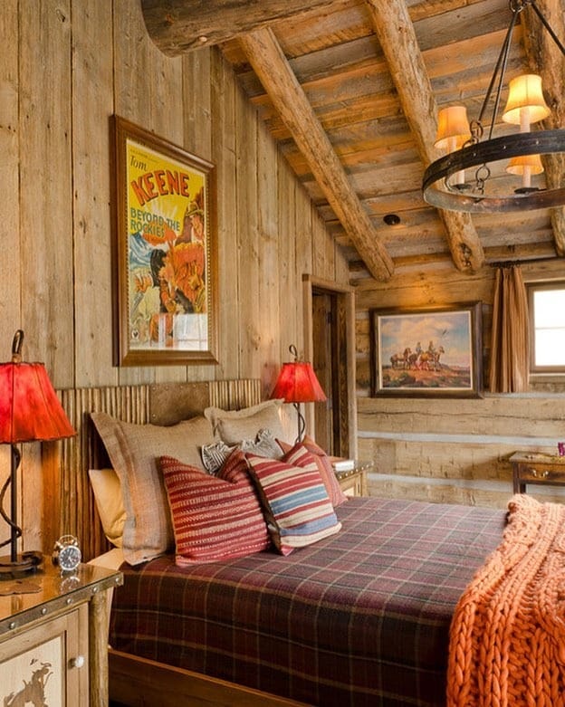 8. Cabin-Inspired Bedroom with Vintage Western Touches - rustic bedroom ideas