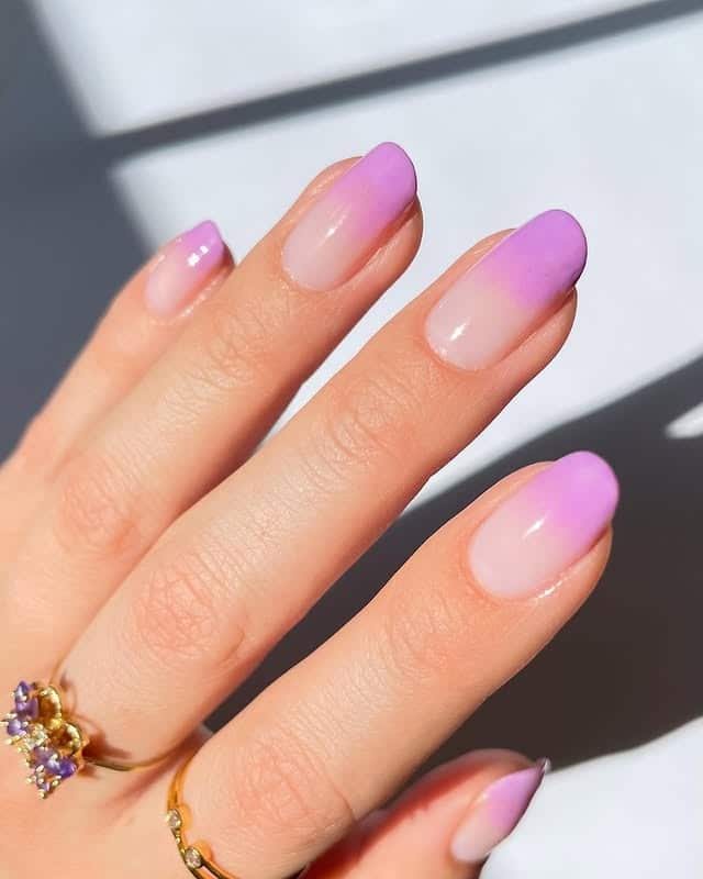 7. Lavender Gradient Almond Nails with Soft Fade Effect - purple and lavender nail ideas