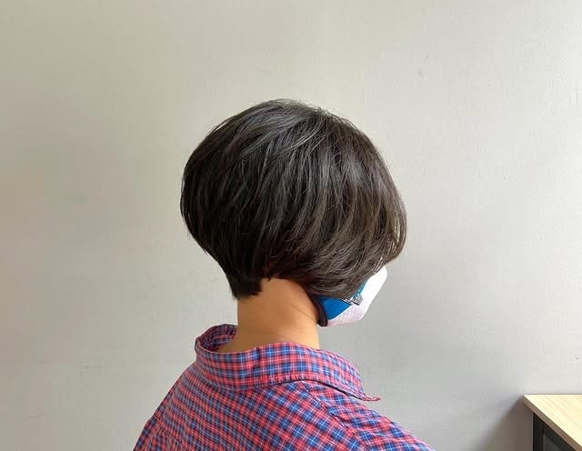 4. Tapered Dark Chocolate Crop Bob - Ear Length Bob