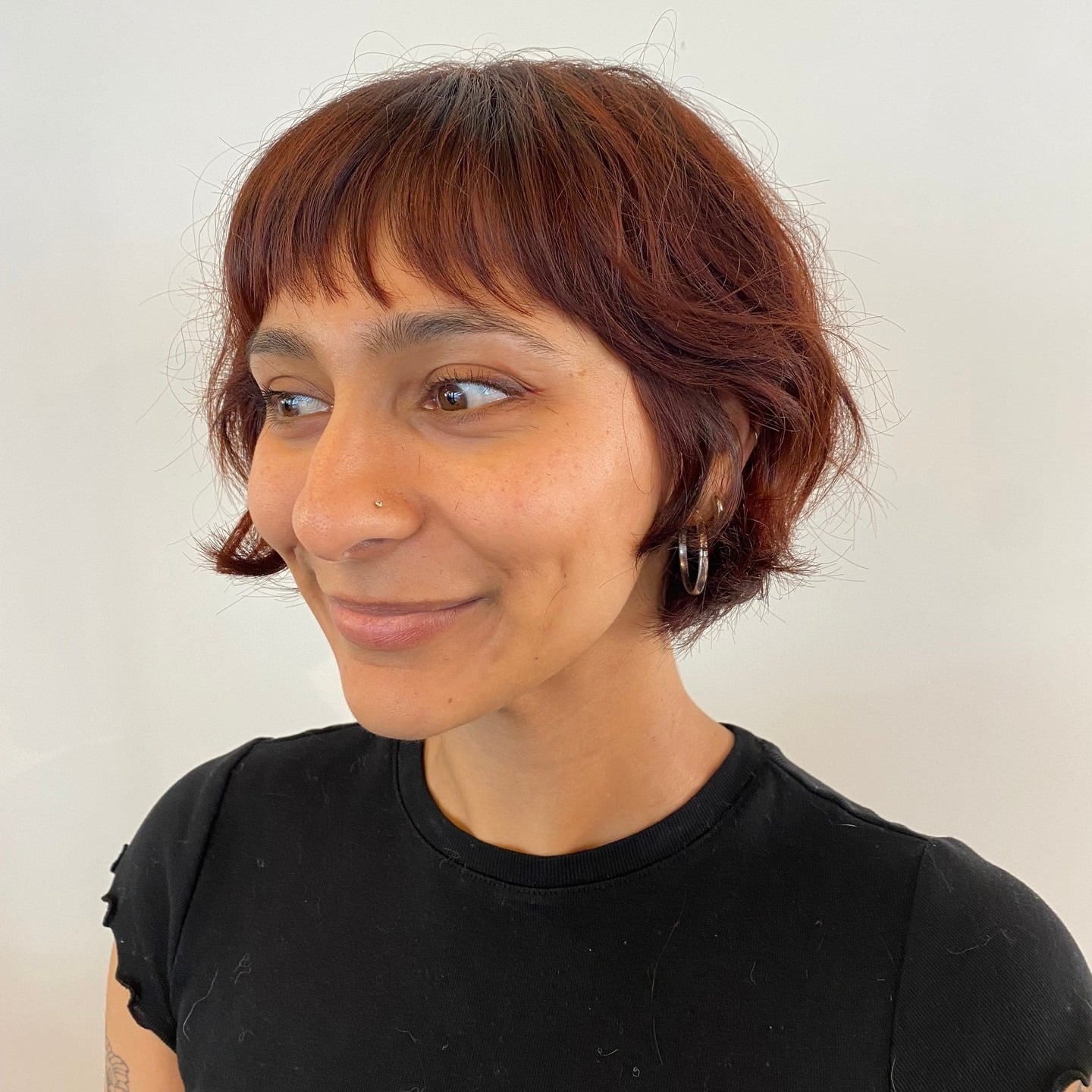 19. Short Brunette Side-Parted Ear-Length Bob - Ear Length Bob