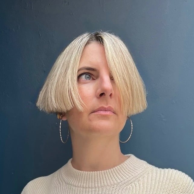 22. Platinum Blonde Blunt Ear-Length Bob with Heavy Fringe - Ear Length Bob
