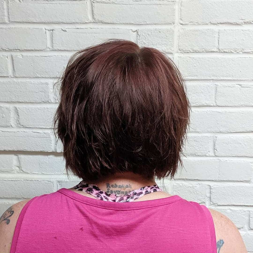 5. Softly Graduated Auburn Bob with Natural Volume - Short Messy Hair For Women