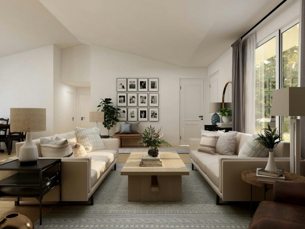 19. Cozy Modern Living Room with Cream and Light Wood Accents - large living room ideas