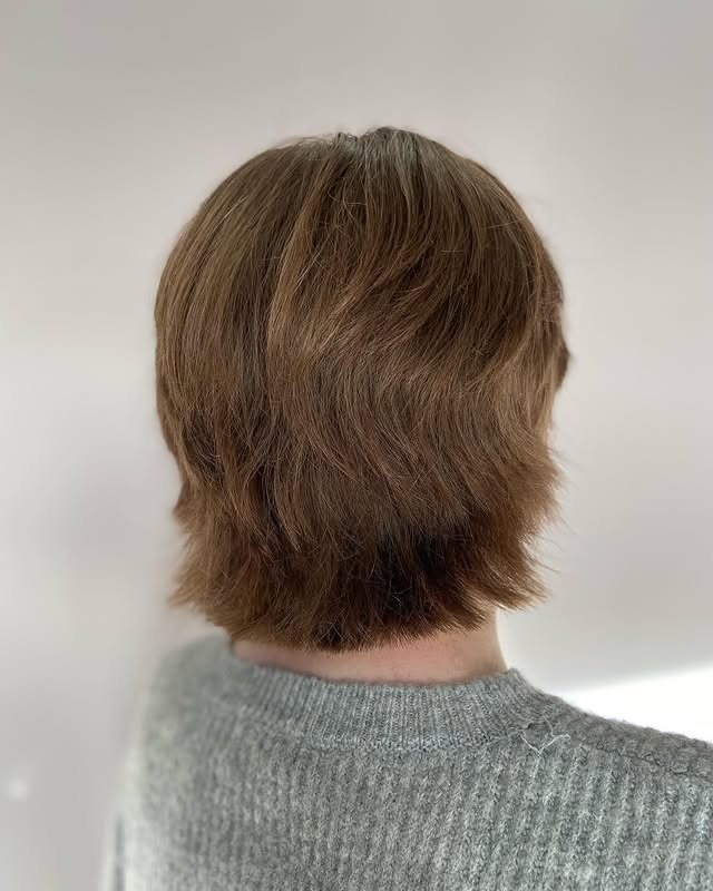 5. Classic Medium Brown Shag with Tapered Back - Short Shaggy Haircuts