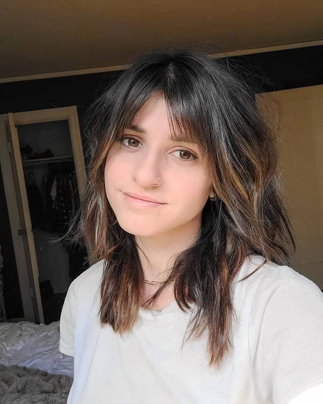 16. Dark Brown Medium Shag with Subtle Highlights - Short Shaggy Haircuts