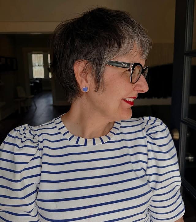17. Salt-and-Pepper Pixie Shag with Soft Texture - Short Shaggy Haircuts