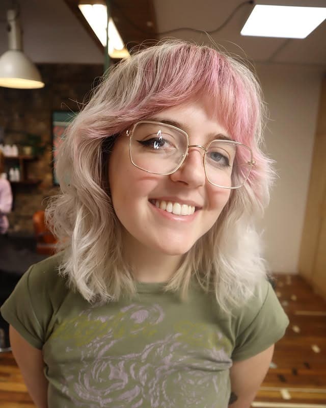 18. Pastel Pink and Platinum Shag with Choppy Layers - Short Shaggy Haircuts