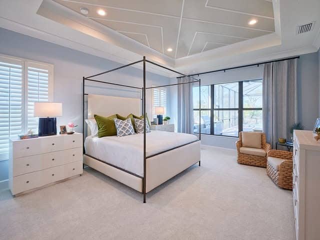 3. Airy Neutral Canopy Bedroom with Natural Light - spa style bedroom ideas