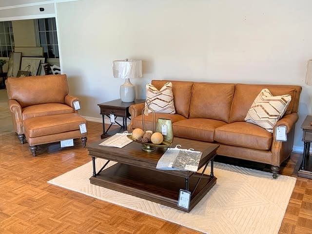 10. Traditional Brown Leather Sofa with Timeless Appeal - brown sofa living room ideas