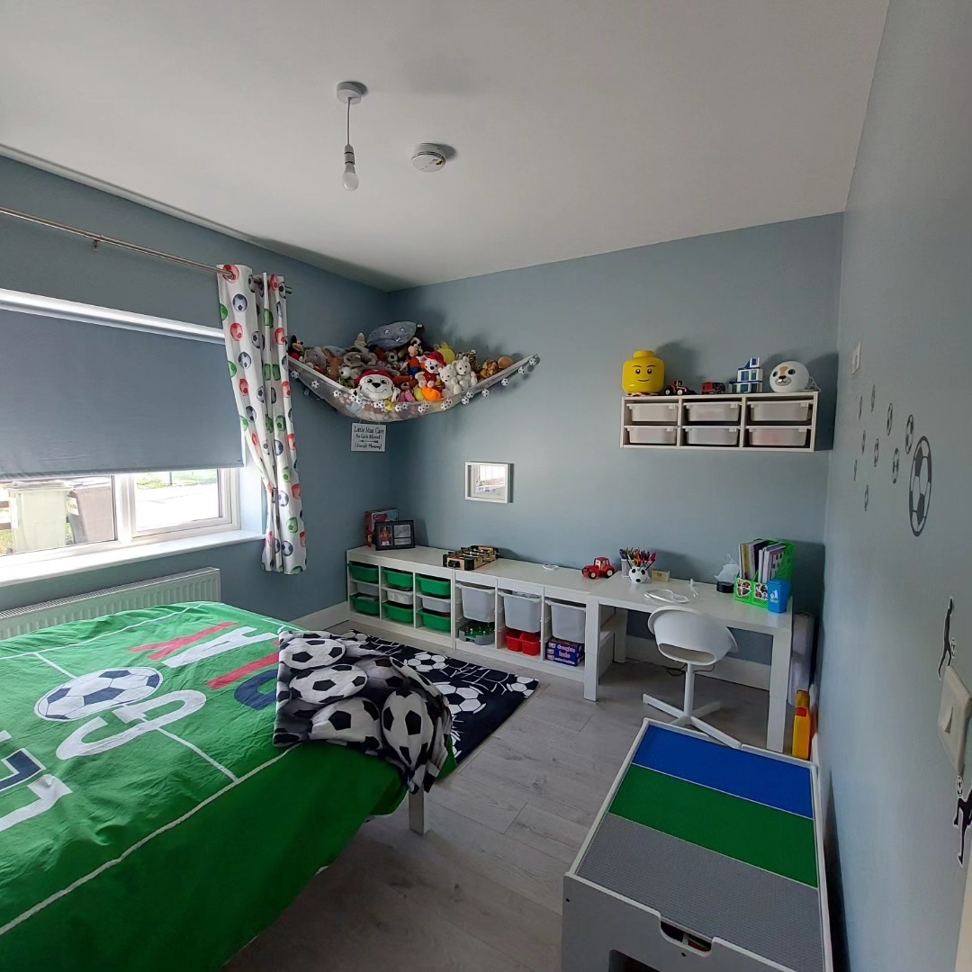 18. Industrial Soccer Decor Bedroom in Gray and Wood - soccer bedroom ideas