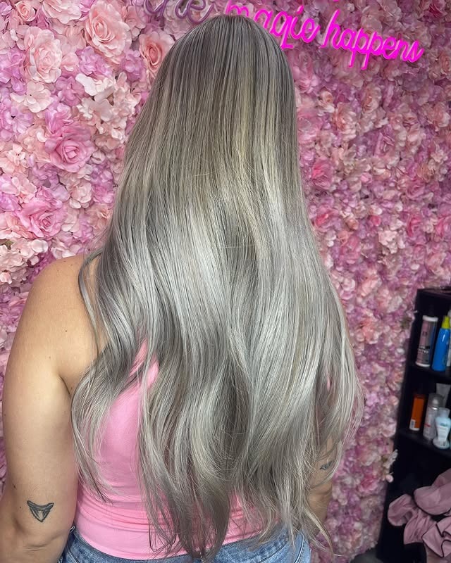 8. Cool Ash Platinum Length with Soft Volume - Ash Platinum Hair Color