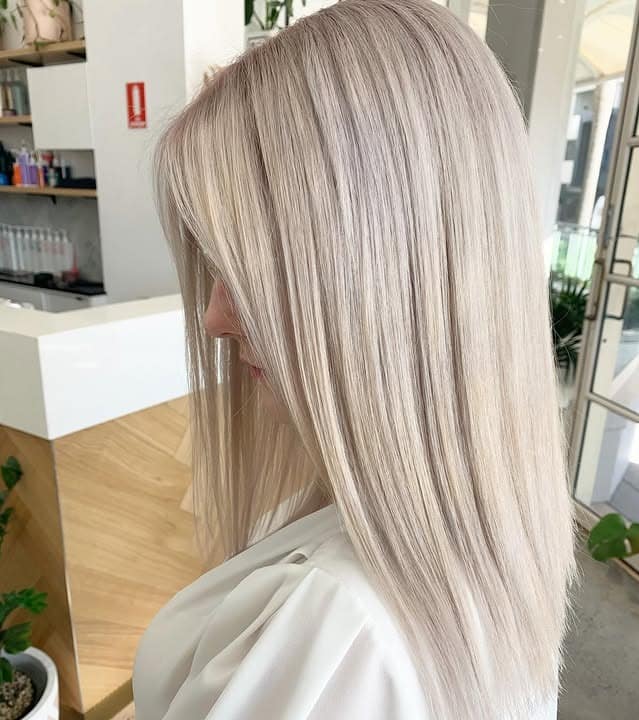 10. Bright Neutral Ash Platinum Straight Finish - Ash Platinum Hair Color