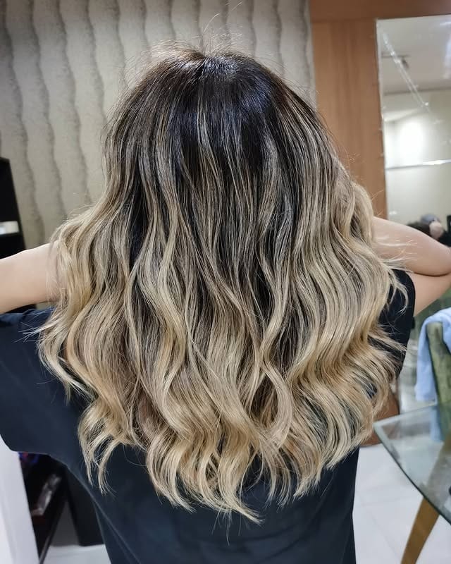 11. Ash Platinum Balayage with Dark Root Melt - Ash Platinum Hair Color