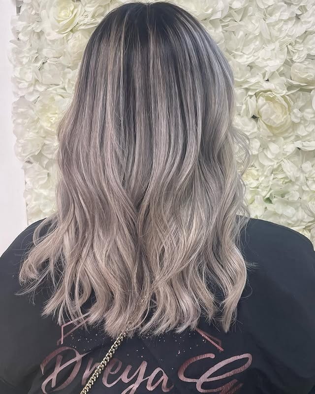 13. Feathered Ash Platinum Waves with Soft Dimension - Ash Platinum Hair Color